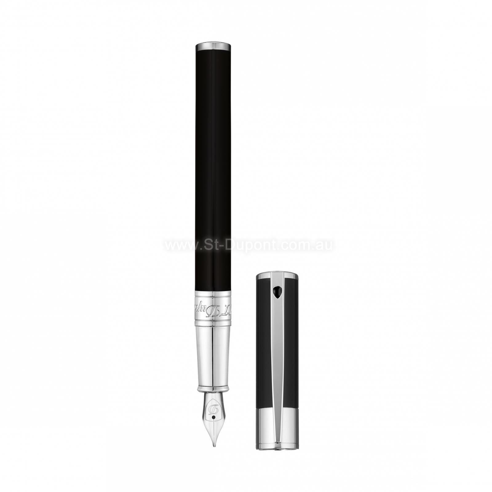 Fountian Pen D-Initial Black-Chrome Medium