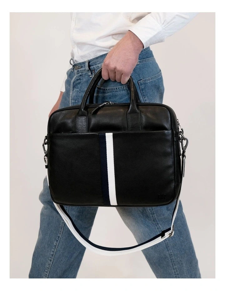 Leather Business / Laptop Bag in Black 15