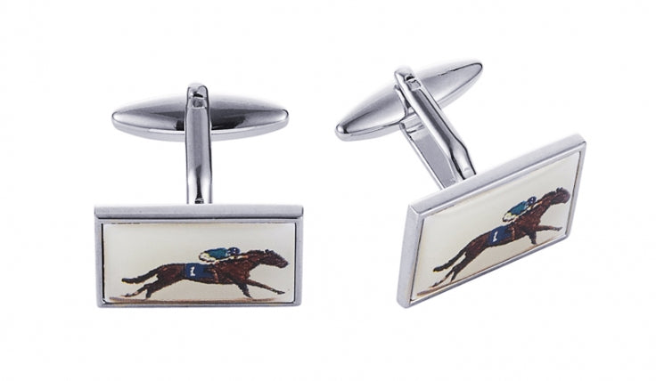 Cudworth Jockey & Horse Resin Cufflinks