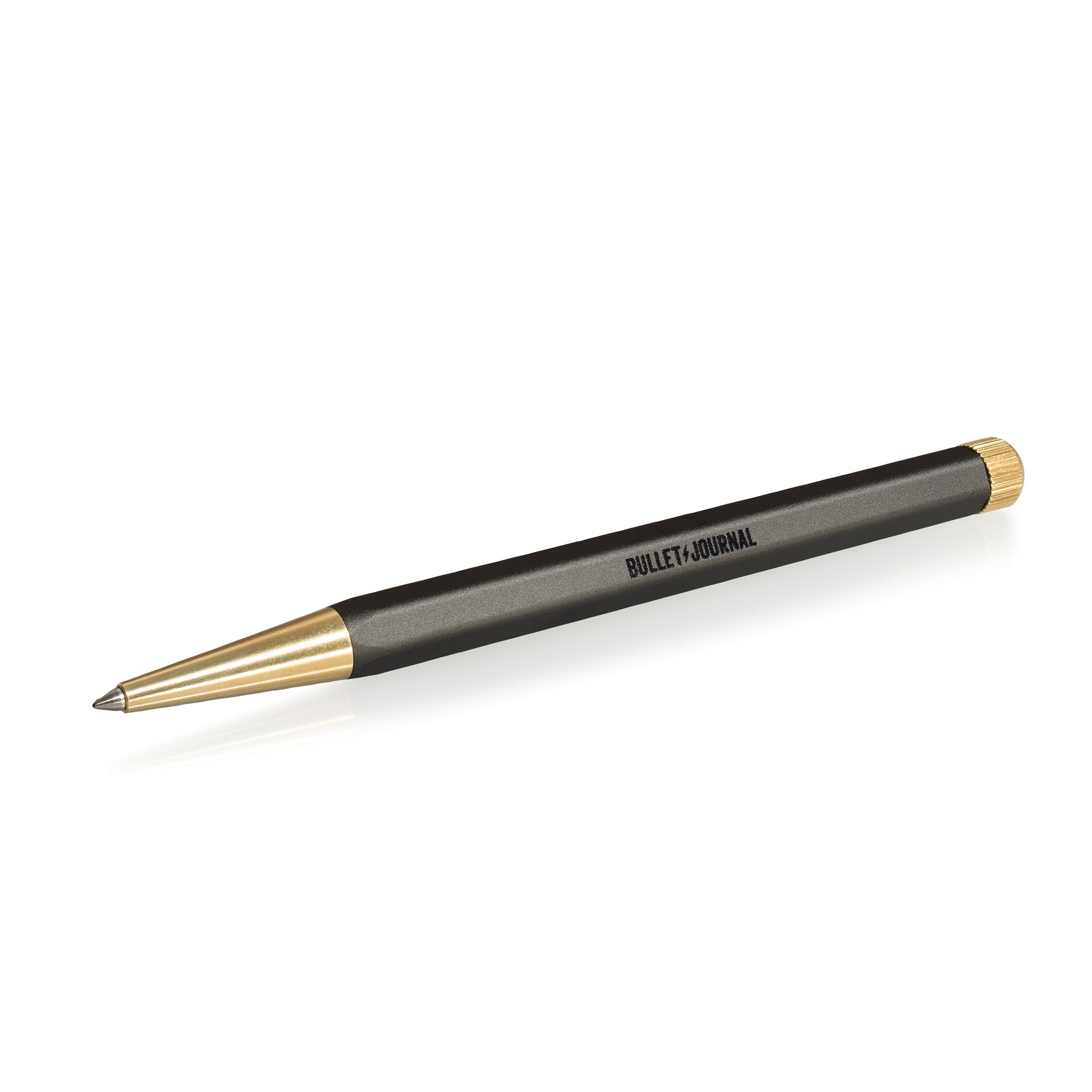 Bullet Journal Edition Gel Twist Pen, Black Ink, Brass Tip, Aluminium Body in Black