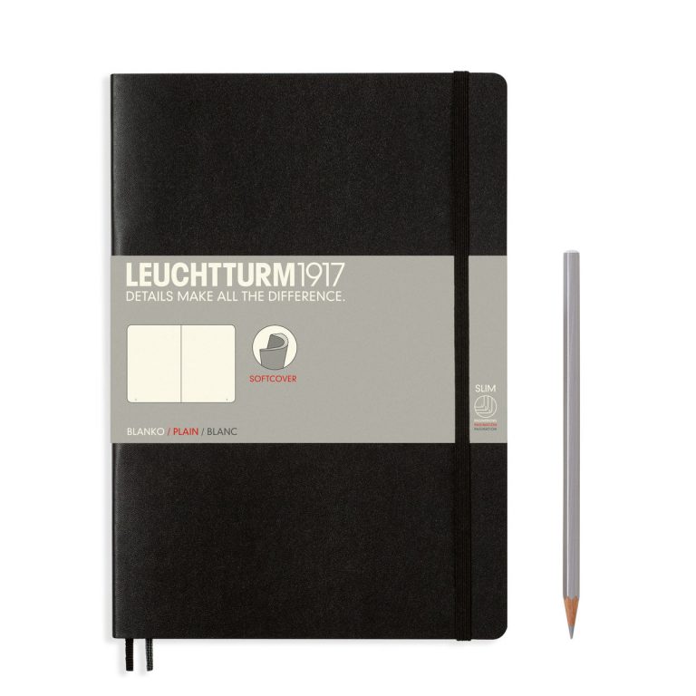 Notebook Composition (B5) Plain, Softcover, 121 Numbered Pages, Black