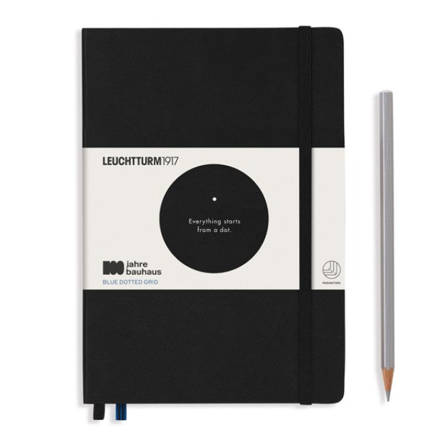 Notebook Medium (A5), Hardcover, 251 Numbered Pages, Black, Bauhaus 100