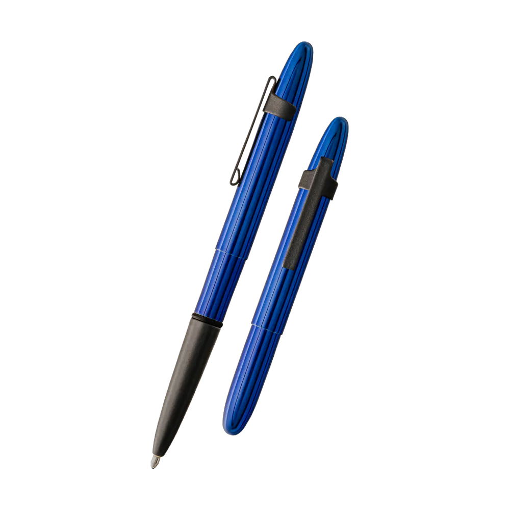 Blue Moon Bullet Space Pen, Matte Black Finger Grip & Clip