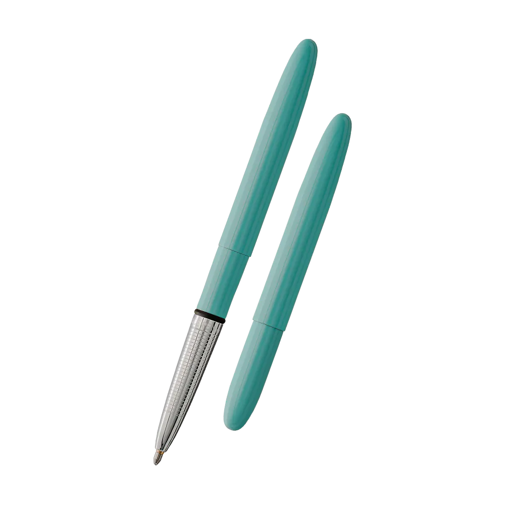 Tahitian Blue Bullet Space Pen, Chrome Finger Grip