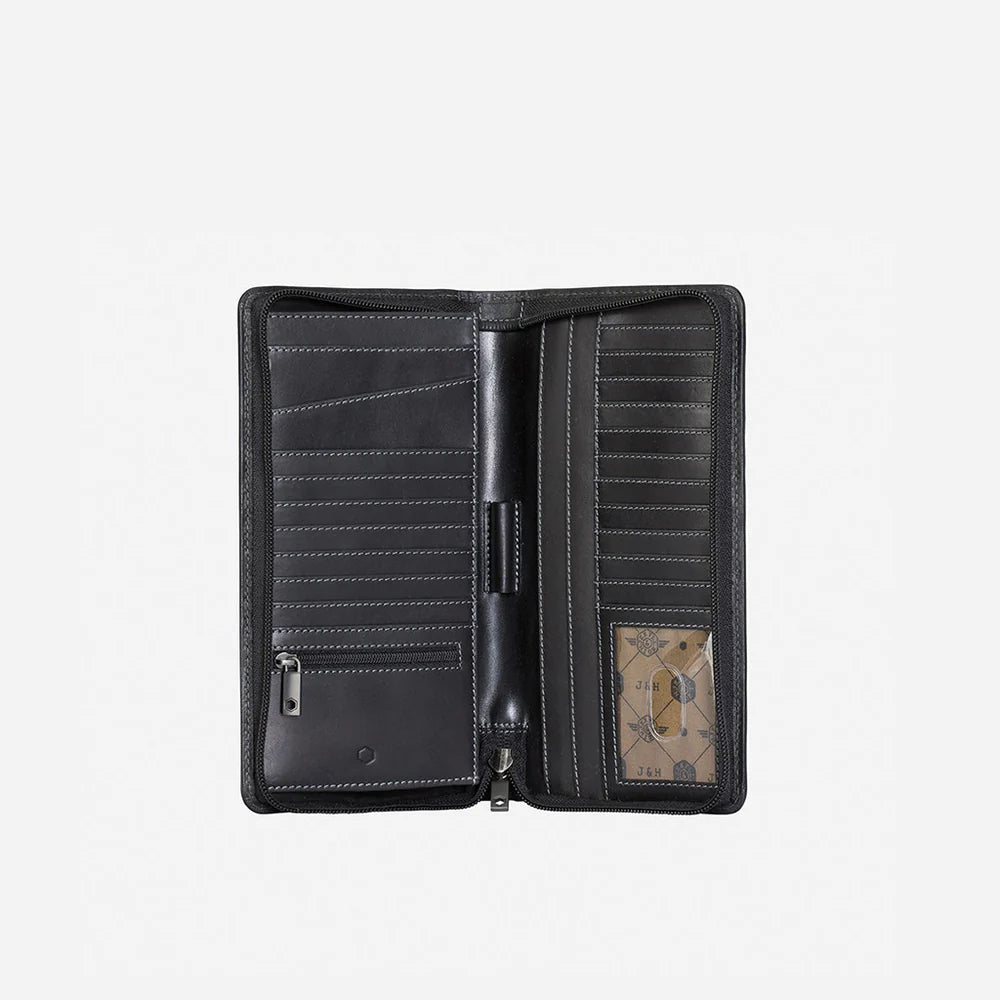 Jekyll and Hide Black large zip passport holder