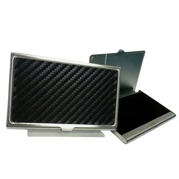 Card Case In Stainless Steel with Carbon Fibre Inlay