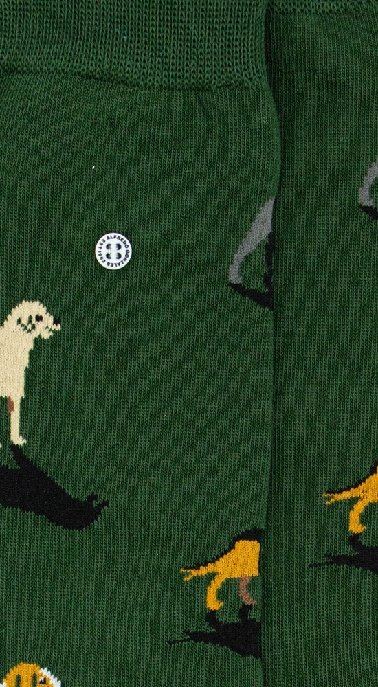 DOGS GREEN SOCKS - MEDIUM