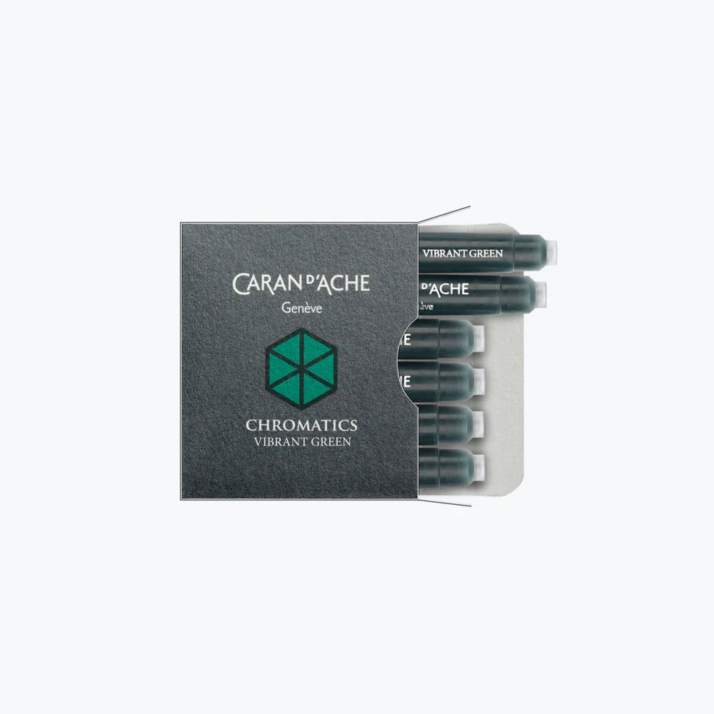 Fountain Pen Ink - Chromatics - Cartridges - Vibrant Green pk 6