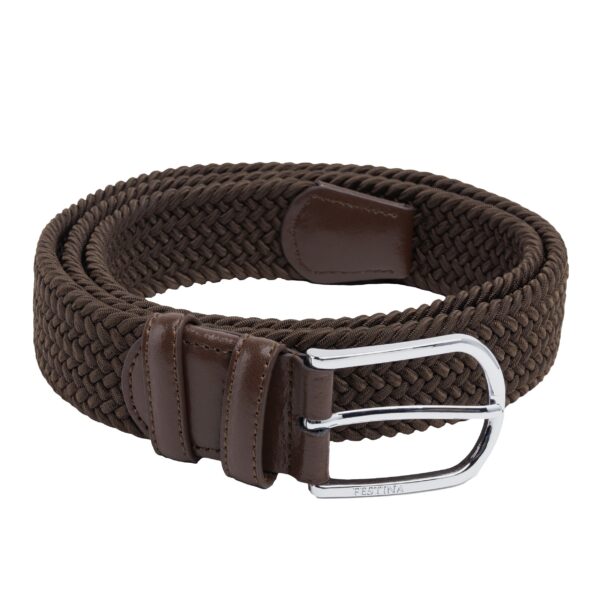 Brown Stretch Web /Leather Belt Sports