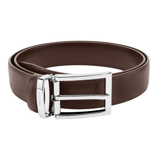 Leather Belt Button Brown