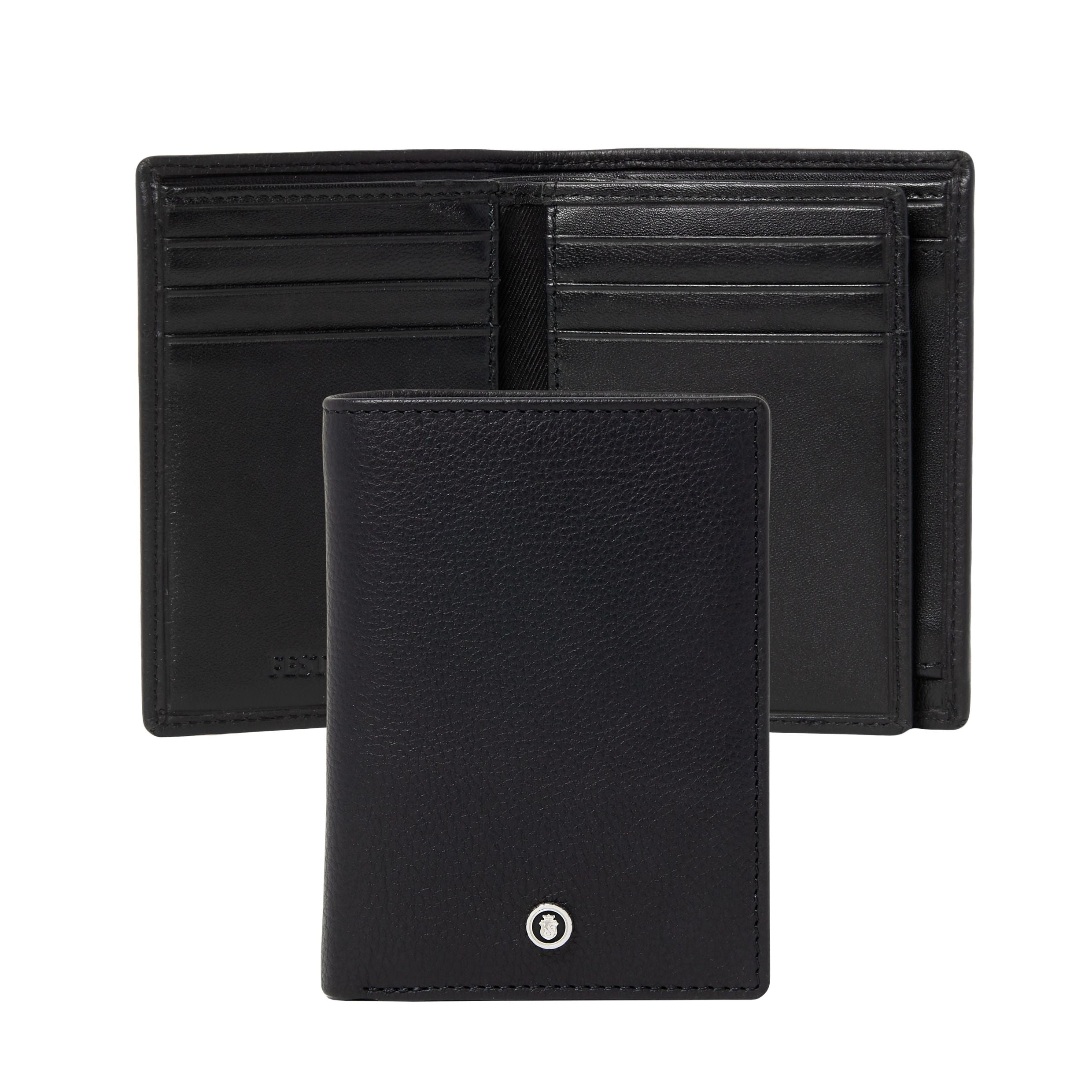 Leather Card Holder with Flap Button