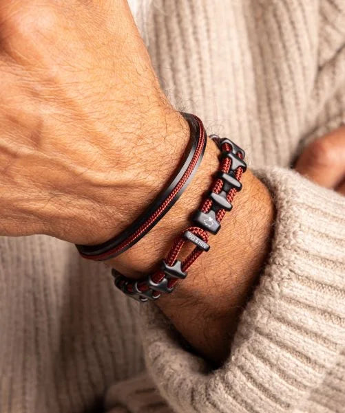 Pig and Hen Bracelet Bold Bob Velvet Red And Black