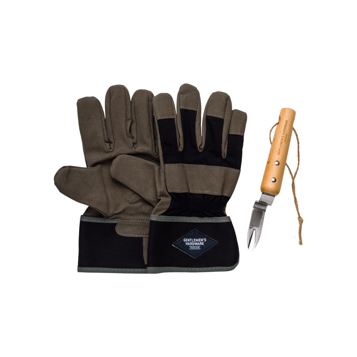Leather Gloves and Root Lifter - Elegant Gardening Essentials