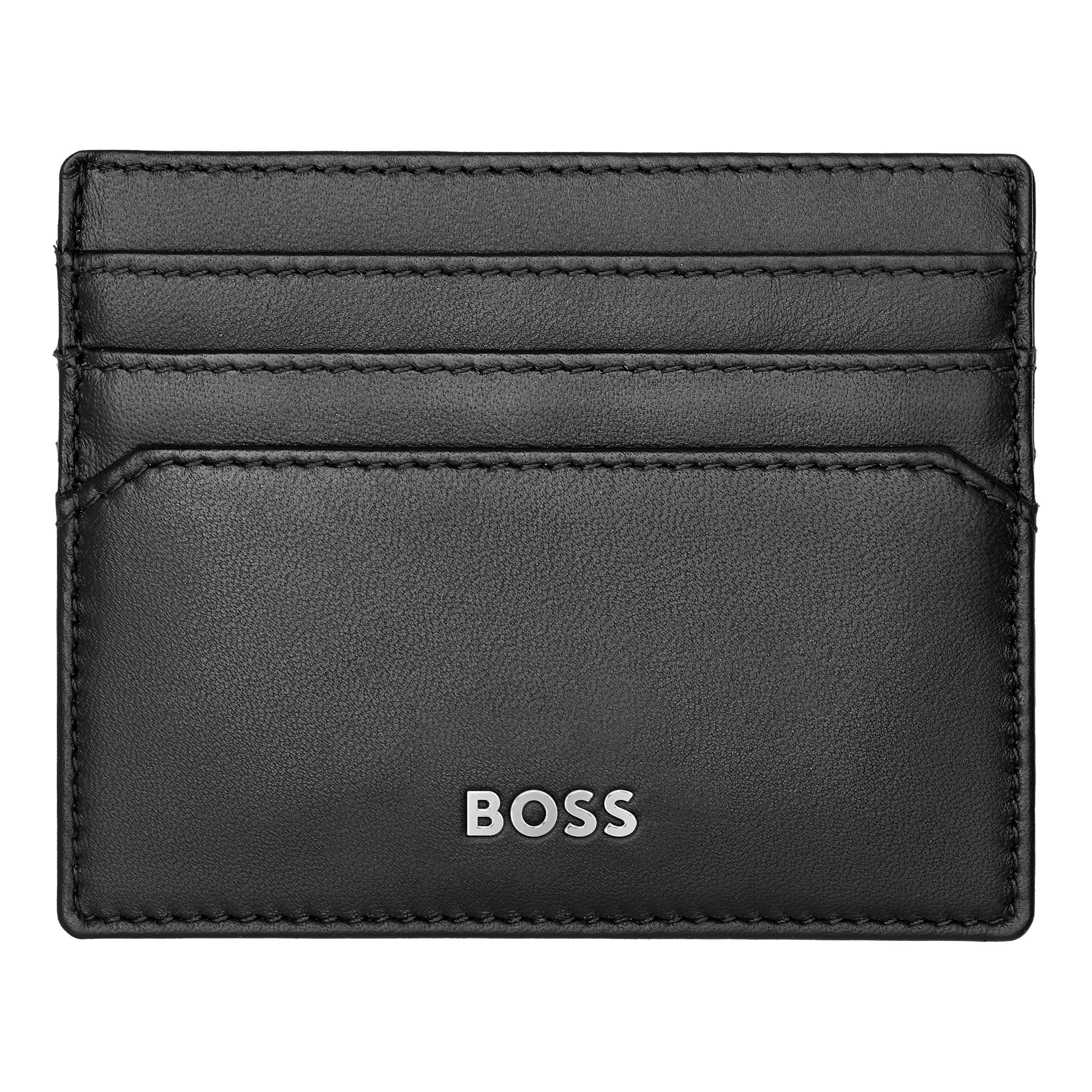 Leather Card holder Classic Smooth Black