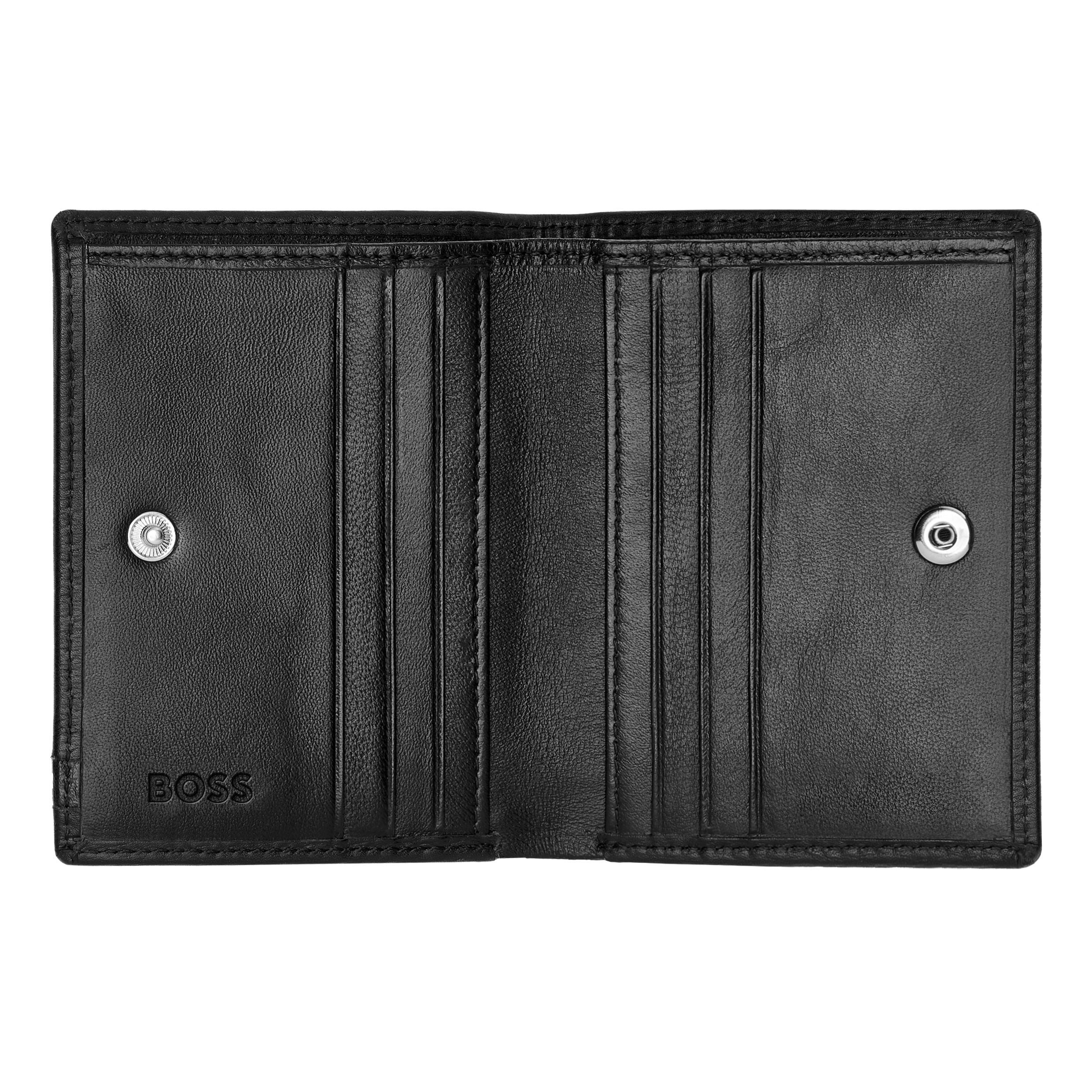 Leather Folding card holder Iconic Black