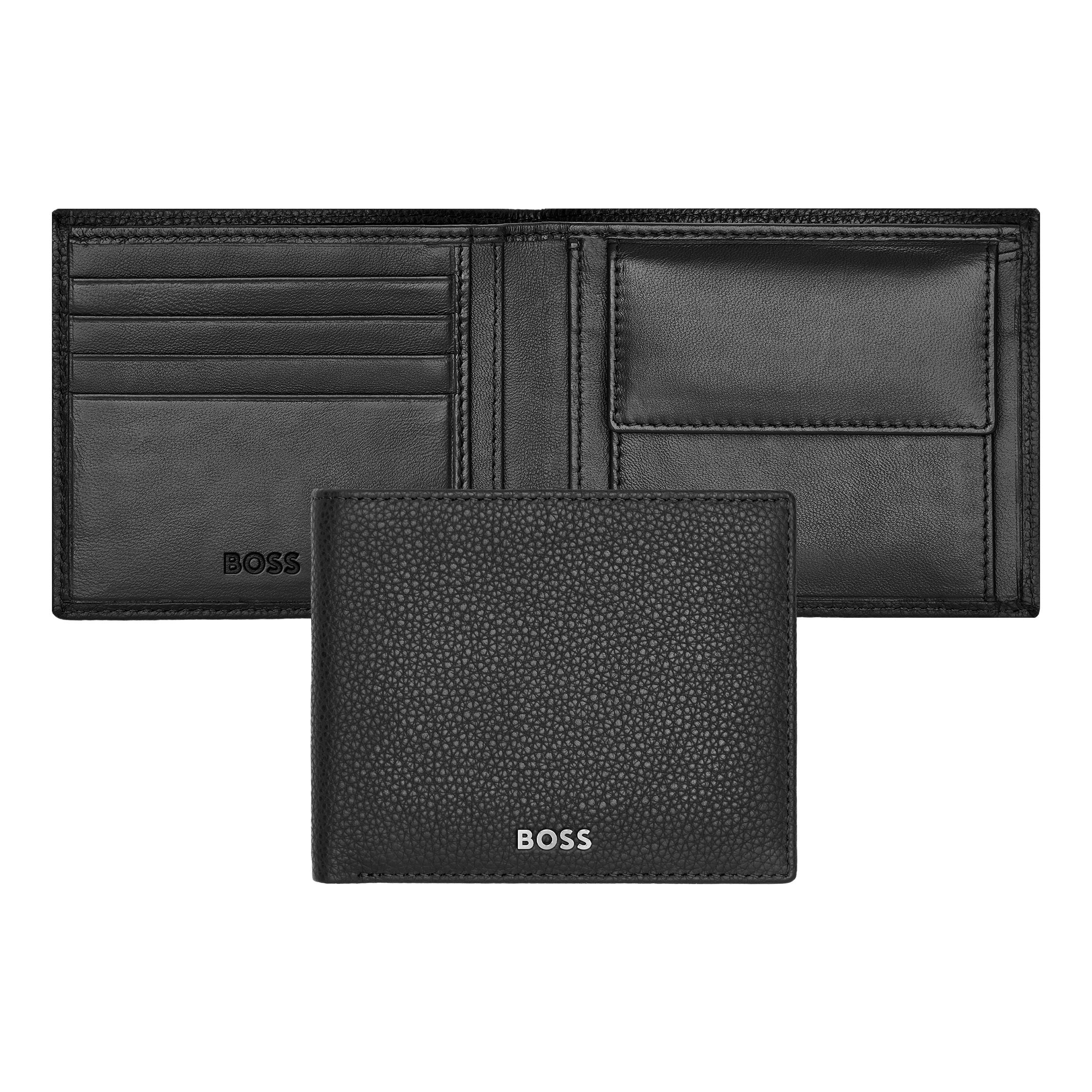 Coin purse Leather Wallet Classic Grained Black