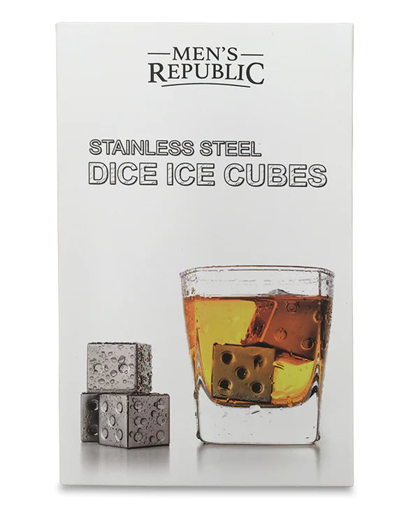 Dice Ice Cubes - 4 Pieces Stainless Steel