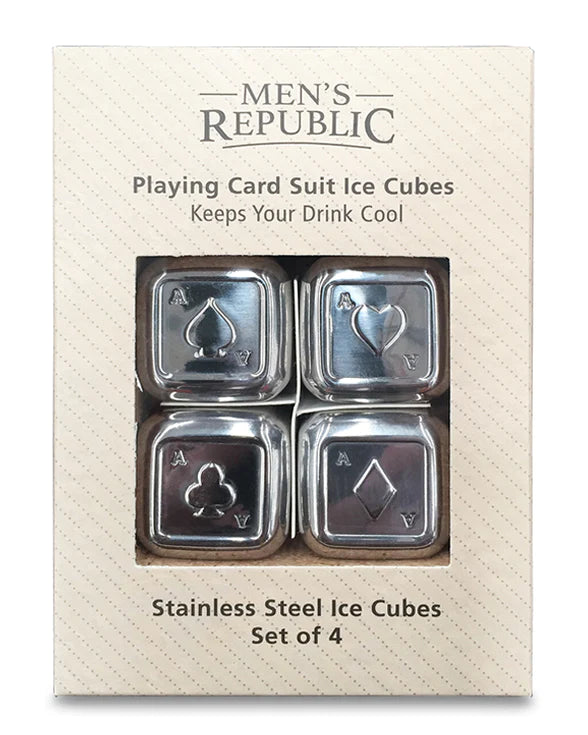Playing Card Suits Ice Cubes - 4 Pieces Stainless Steel