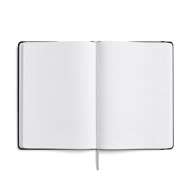 Hard Cover A5 Grid Notebook Black