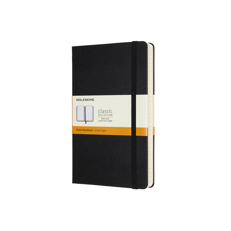 A5 Classic Hard Cover Notebook Expanded - Ruled - Large - Black
