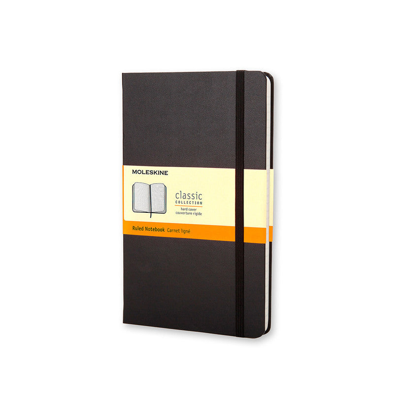 Classic Hard Cover Notebook - Ruled - Large - Black