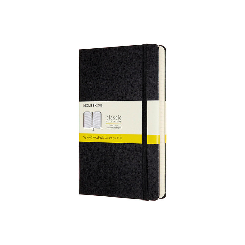 A5 Classic Hard Cover Notebook Expanded - Grid - Large - Black