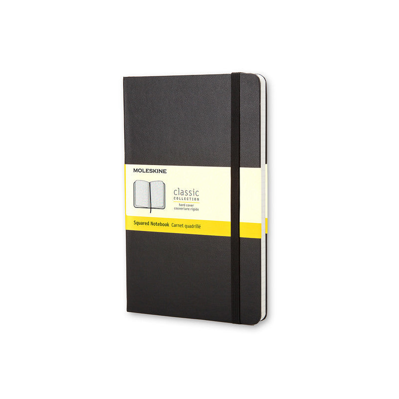 Classic Hard Cover Notebook - Grid - Large - Black