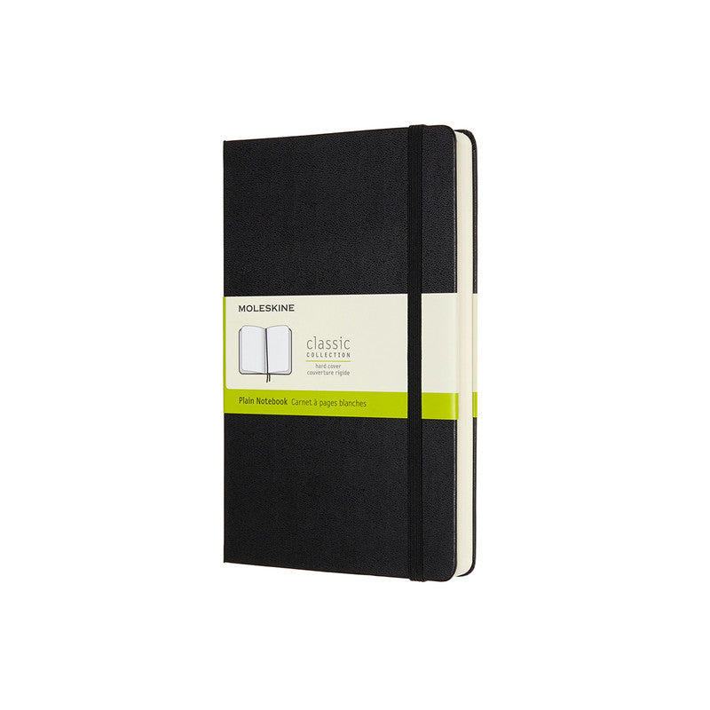A5 Classic Hard Cover Notebook Expanded - Plain - Large - Black