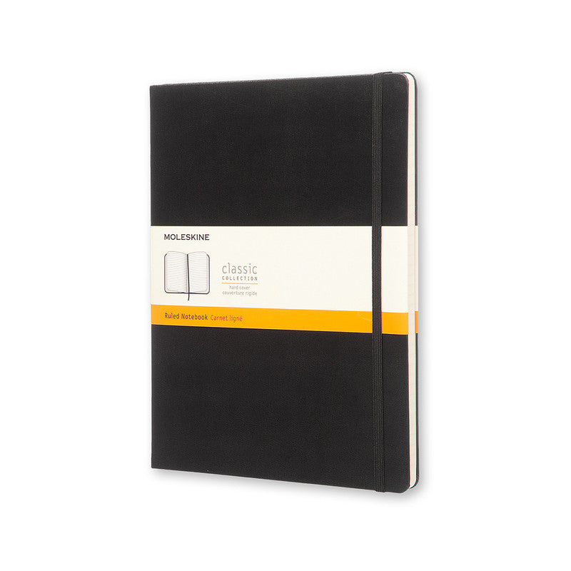 Classic Hard Cover Notebook - Ruled - Extra Large - Black