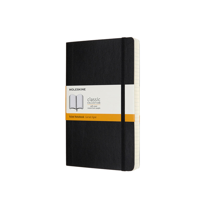 A5 Classic Soft Cover Notebook Expanded - Ruled - Large - Black