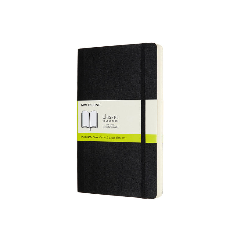 A5 Classic Soft Cover Notebook Expanded - Plain - Large - Black