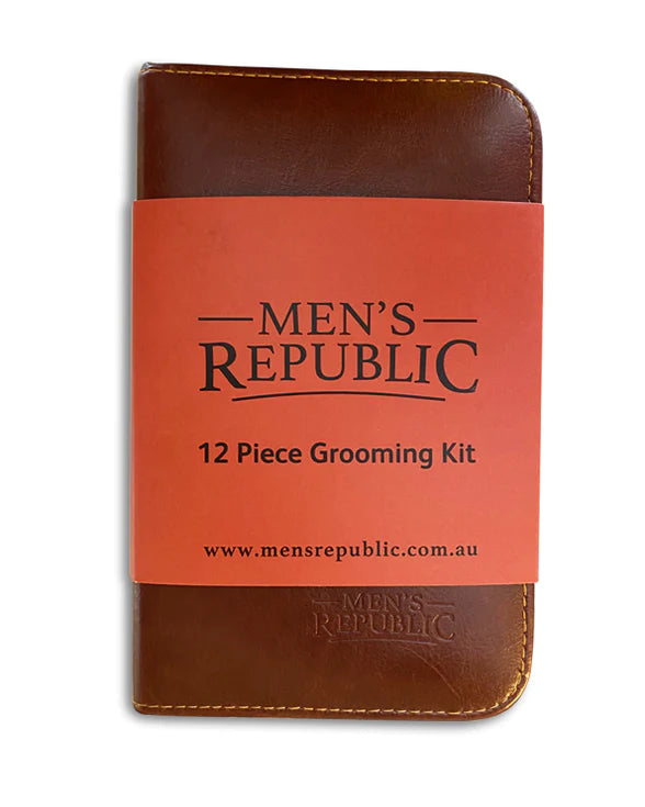 Men's Grooming Kit - Premium  12 Pieces in Zipper Bag
