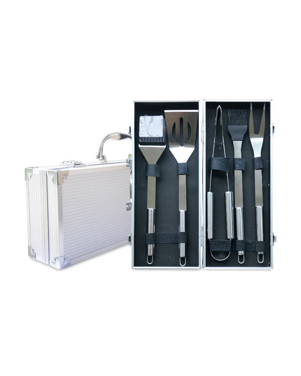 5 Piece BBQ tool set in Aluminum Case