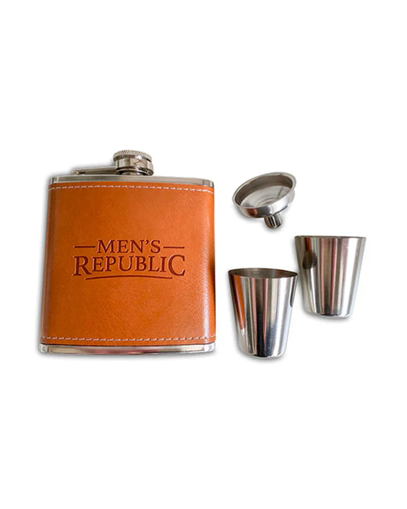 Hip Flask, Funnel and 2 Cups