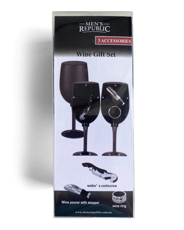 Wine Tool Gift Set - 3 pcs in Glass