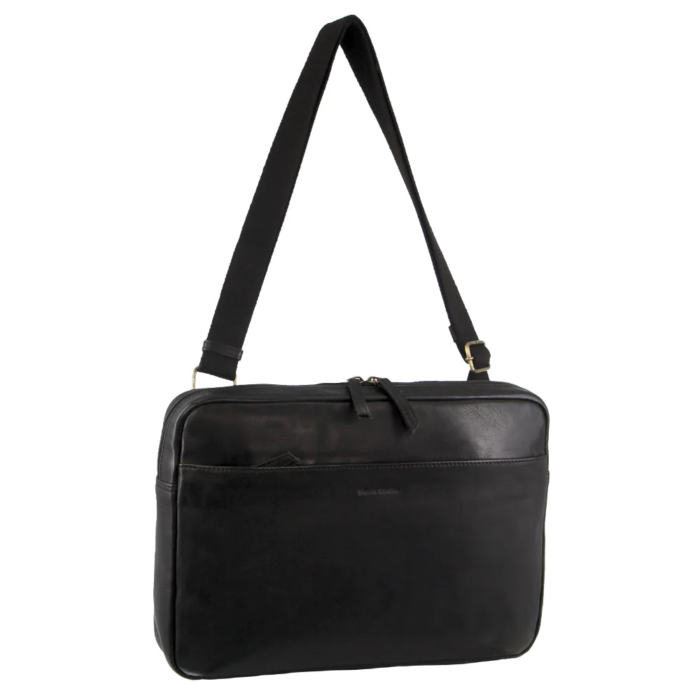 Pierre Cardin Men's Italian Leather Laptop Bag