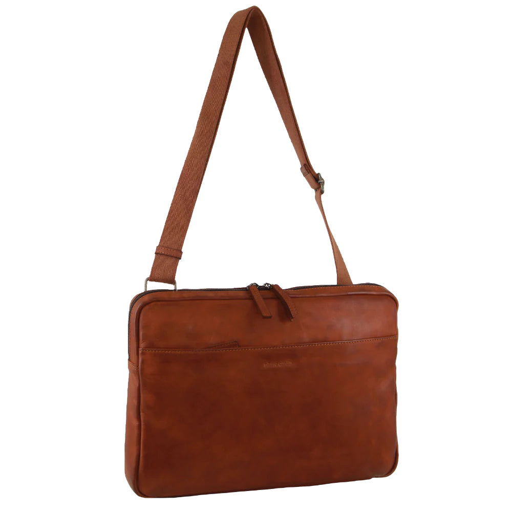 Pierre Cardin Men's Italian Leather Laptop Bag