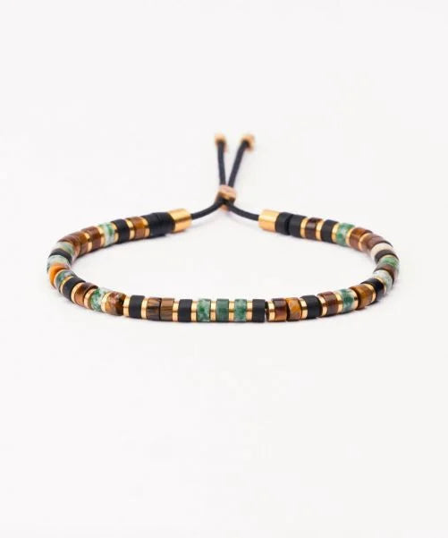 Pig and Hen Bracelet Brontide 4mm Adjustable Nagoya Gold