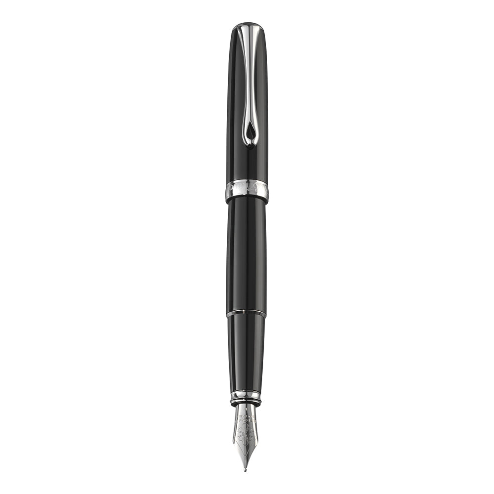 Excellence A2 Black Lacquer Chrome Trim M Fountain Pen