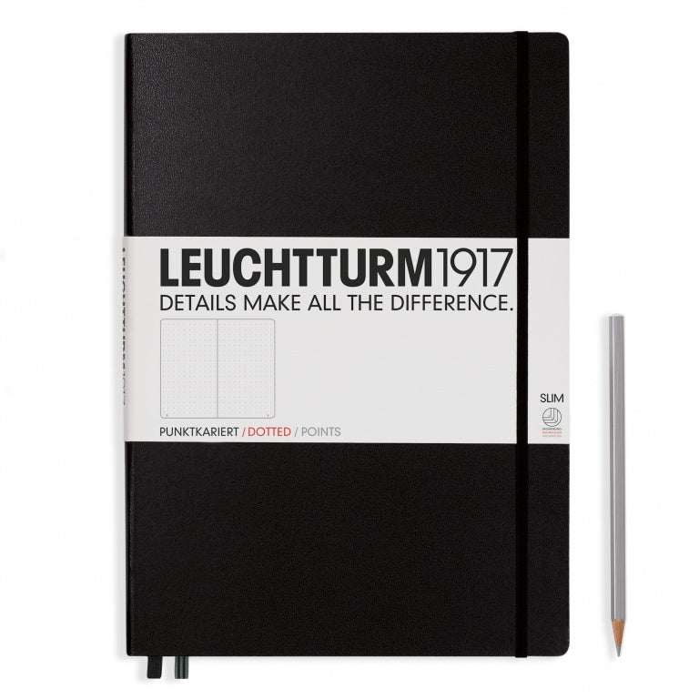 Notebook Hardcover Master Slim(A4+) 123p Dotted Black