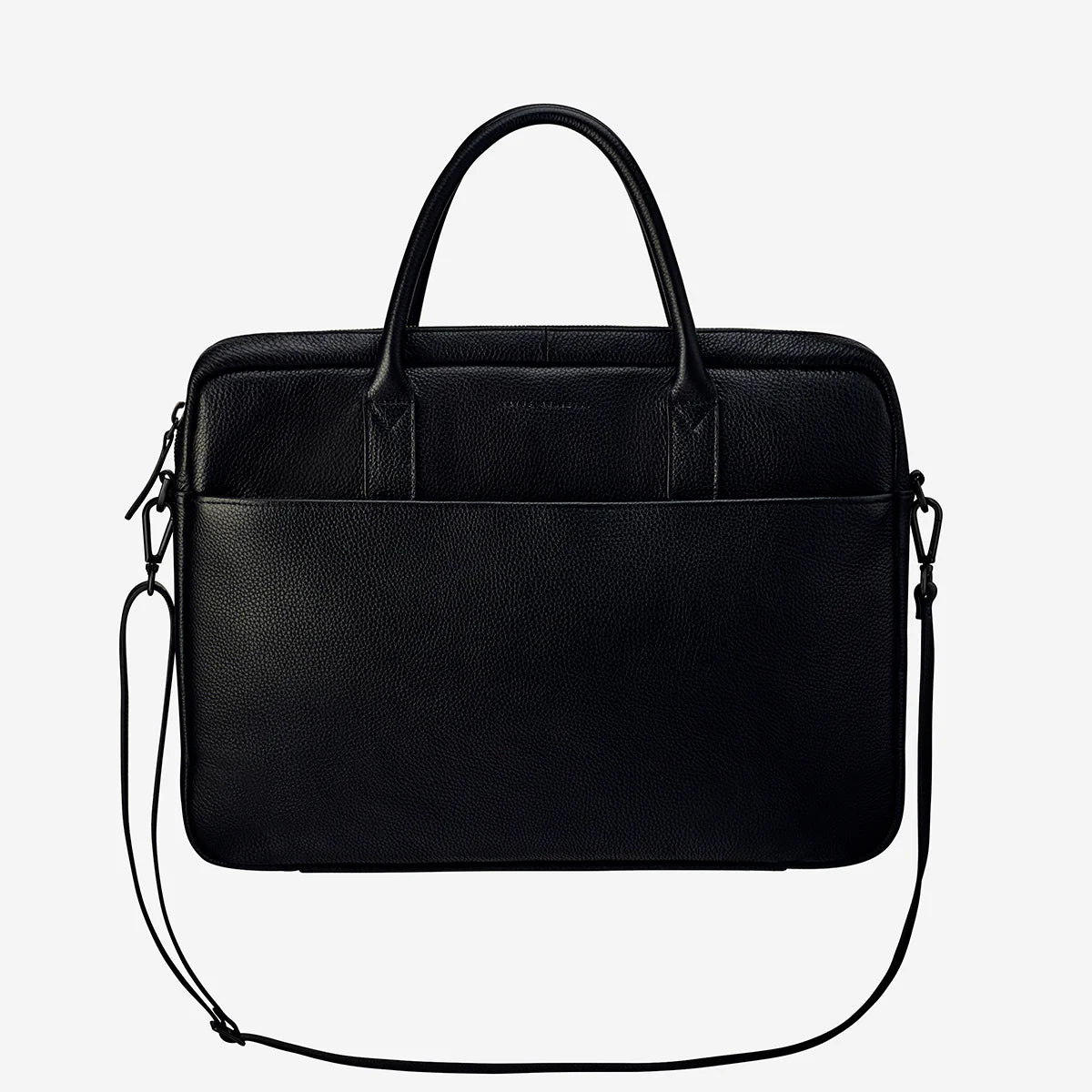 All Black Leather Satchel & Laptop Bag from Status Anxiety