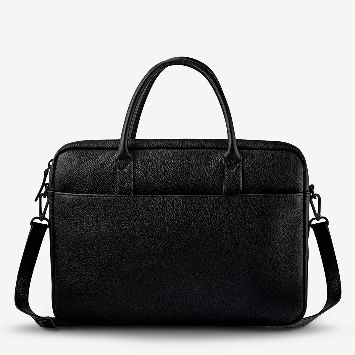 All Black Leather Satchel & Laptop Bag from Status Anxiety