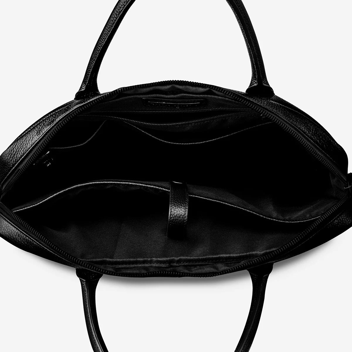 All Black Leather Satchel & Laptop Bag from Status Anxiety