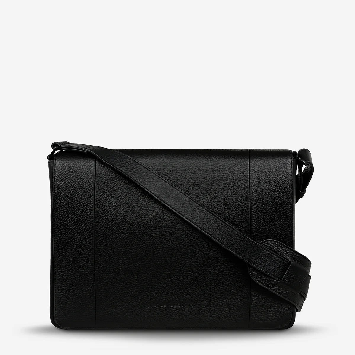 Set Your Sights - A Modern Essential Black Leather Laptop Bag