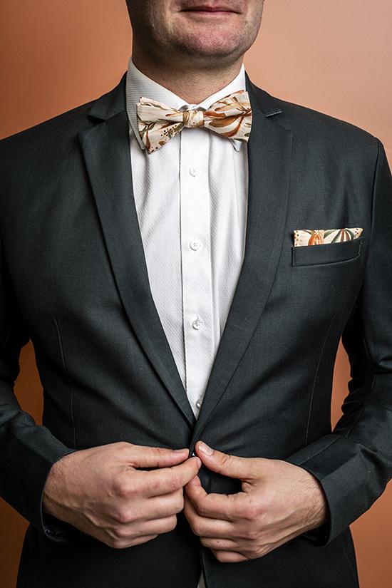 Peggy and Finn Grass Tree Nude Bow Tie