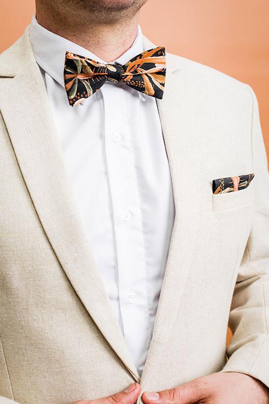 Peggy and Finn Grass Tree Black Bow Tie