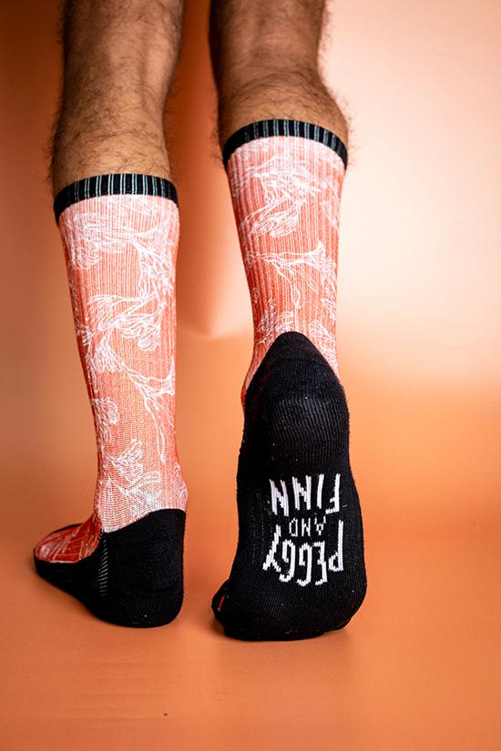 Socks - Kangaroo Paw Burnt Orange