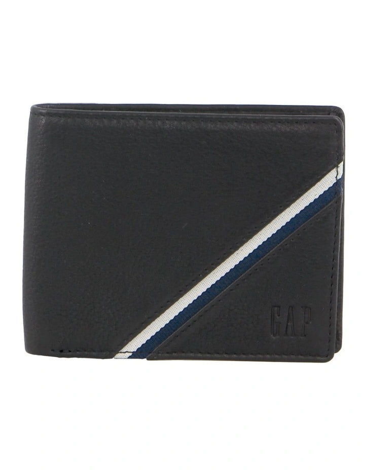 Leather Slimline Bi-Fold Wallet in Black