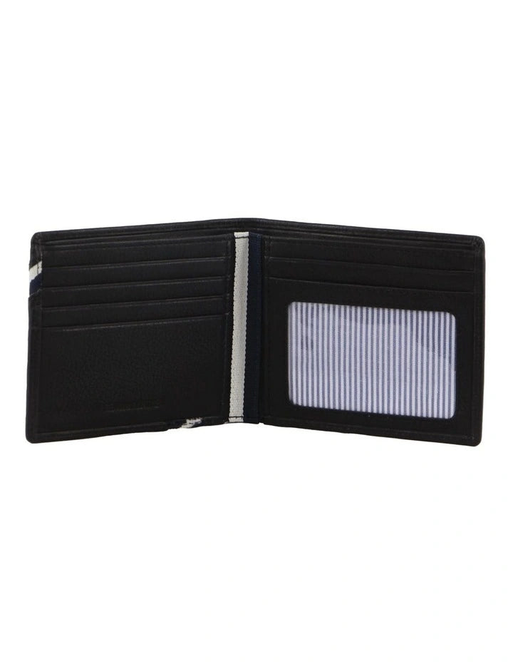 Leather Slimline Bi-Fold Wallet in Black