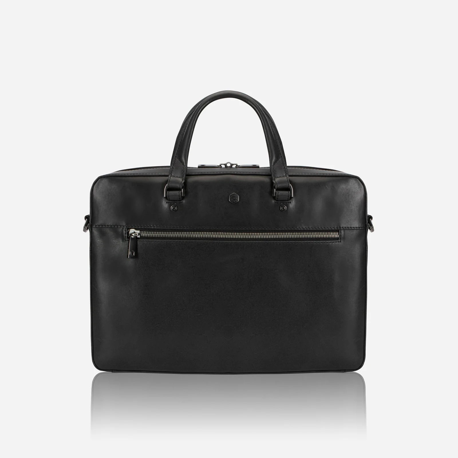 Black Slim Zip Top Briefcase